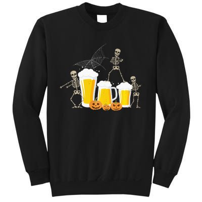 Skeleton Dance With Beer Mugs Halloween Fun Drinking Adults Sweatshirt