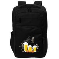 Skeleton Dance With Beer Mugs Halloween Fun Drinking Adults Impact Tech Backpack