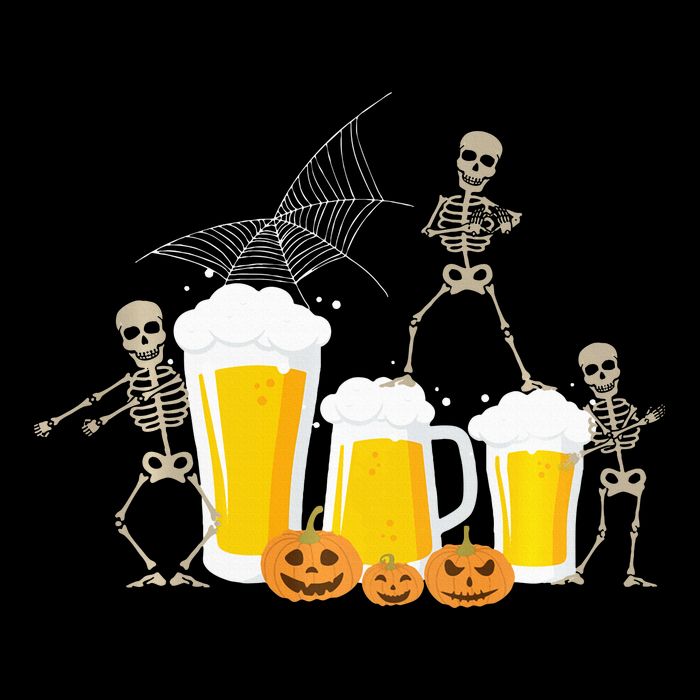 Skeleton Dance With Beer Mugs Halloween Fun Drinking Adults Impact Tech Backpack