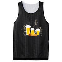 Skeleton Dance With Beer Mugs Halloween Fun Drinking Adults Mesh Reversible Basketball Jersey Tank