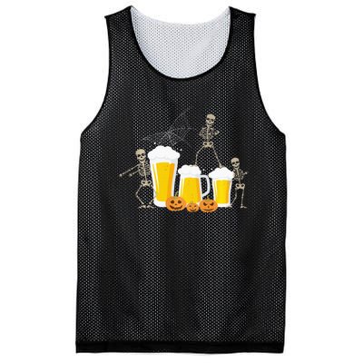 Skeleton Dance With Beer Mugs Halloween Fun Drinking Adults Mesh Reversible Basketball Jersey Tank