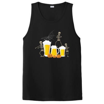 Skeleton Dance With Beer Mugs Halloween Fun Drinking Adults PosiCharge Competitor Tank