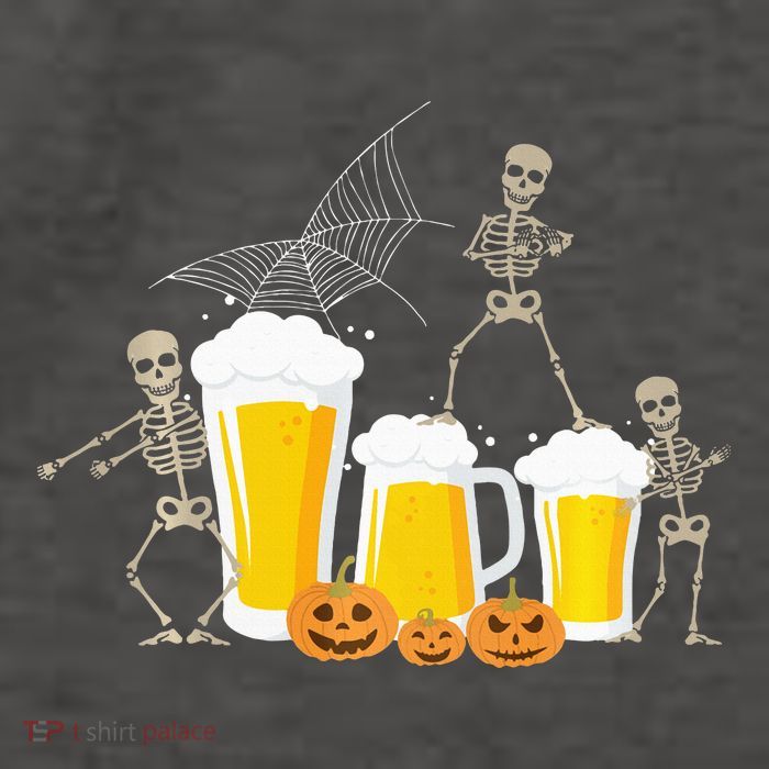 Skeleton Dance With Beer Mugs Halloween Fun Drinking Adults Vector Backpack