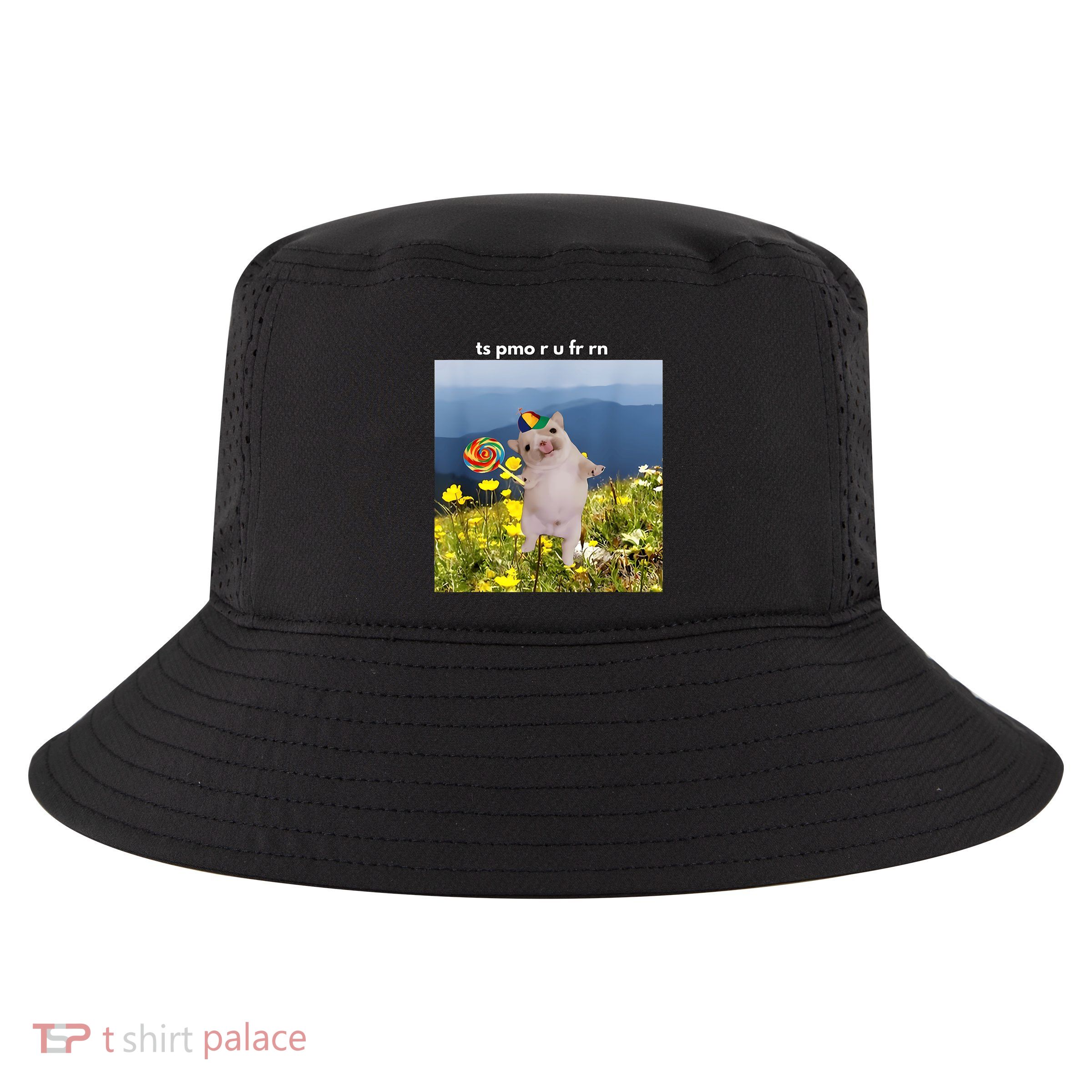 Silly Dog With Lollipop Meme Gen Z Brainrot Slang Meme Cool Comfort Performance Bucket Hat