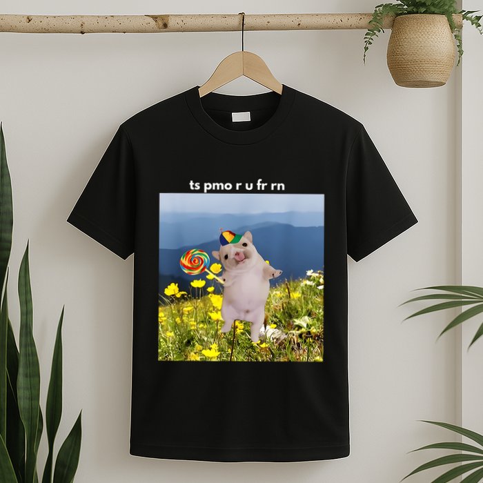 Silly Dog With Lollipop Meme Gen Z Brainrot Slang Meme T-Shirt
