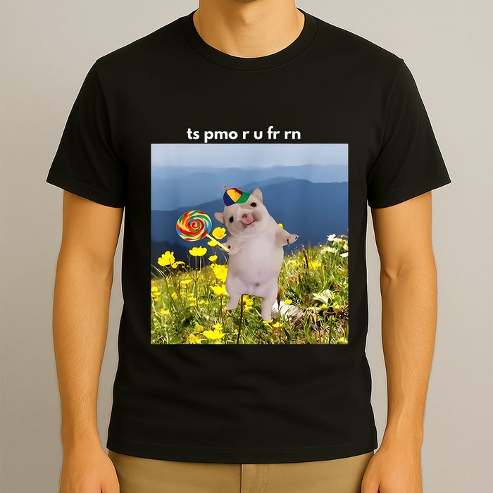 Silly Dog With Lollipop Meme Gen Z Brainrot Slang Meme T-Shirt