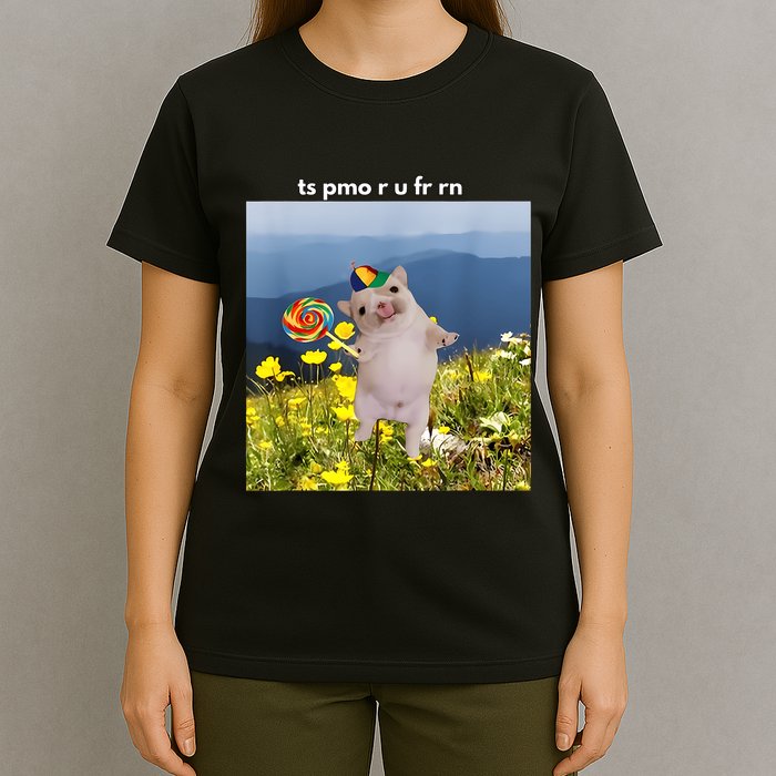 Silly Dog With Lollipop Meme Gen Z Brainrot Slang Meme T-Shirt