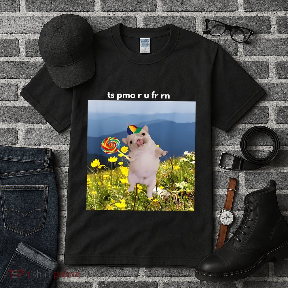 Silly Dog With Lollipop Meme Gen Z Brainrot Slang Meme Tall T-Shirt