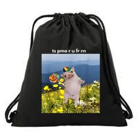 Silly Dog With Lollipop Meme Gen Z Brainrot Slang Meme Drawstring Bag