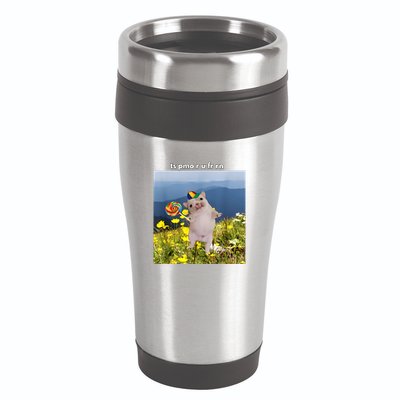 Silly Dog With Lollipop Meme Gen Z Brainrot Slang Meme 16oz Travel Tumbler
