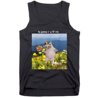 Silly Dog With Lollipop Meme Gen Z Brainrot Slang Meme Tank Top