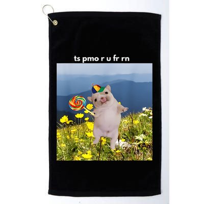 Silly Dog With Lollipop Meme Gen Z Brainrot Slang Meme Golf Towel