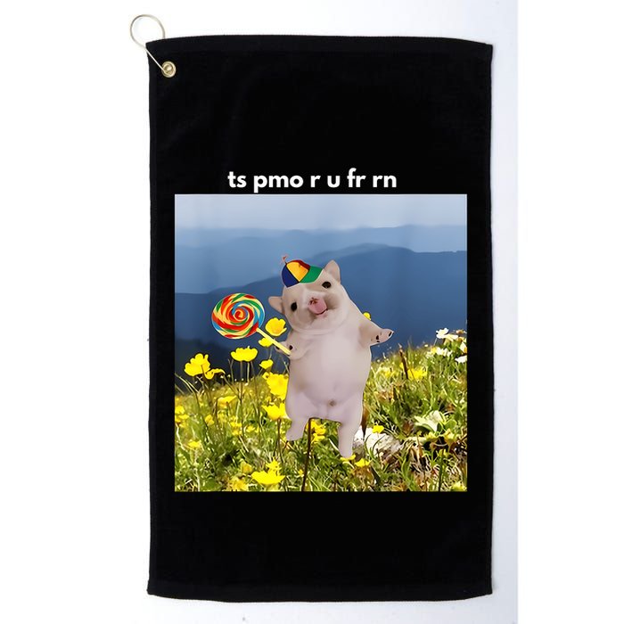Silly Dog With Lollipop Meme Gen Z Brainrot Slang Meme Golf Towel