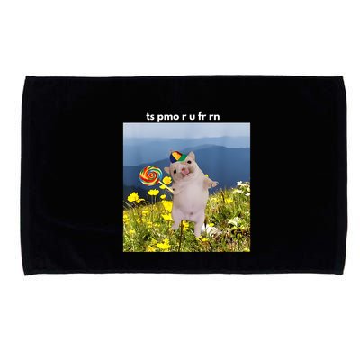 Silly Dog With Lollipop Meme Gen Z Brainrot Slang Meme Microfiber Hand Towel