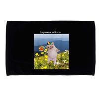 Silly Dog With Lollipop Meme Gen Z Brainrot Slang Meme Microfiber Hand Towel