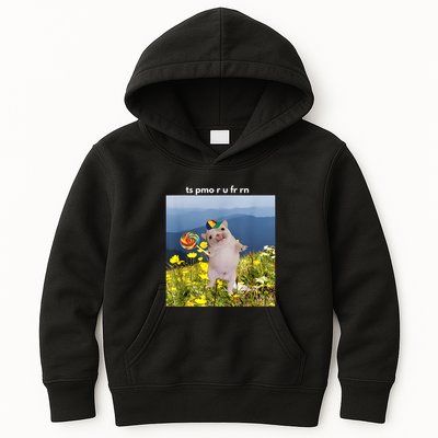 Silly Dog With Lollipop Meme Gen Z Brainrot Slang Meme Kids Hoodie