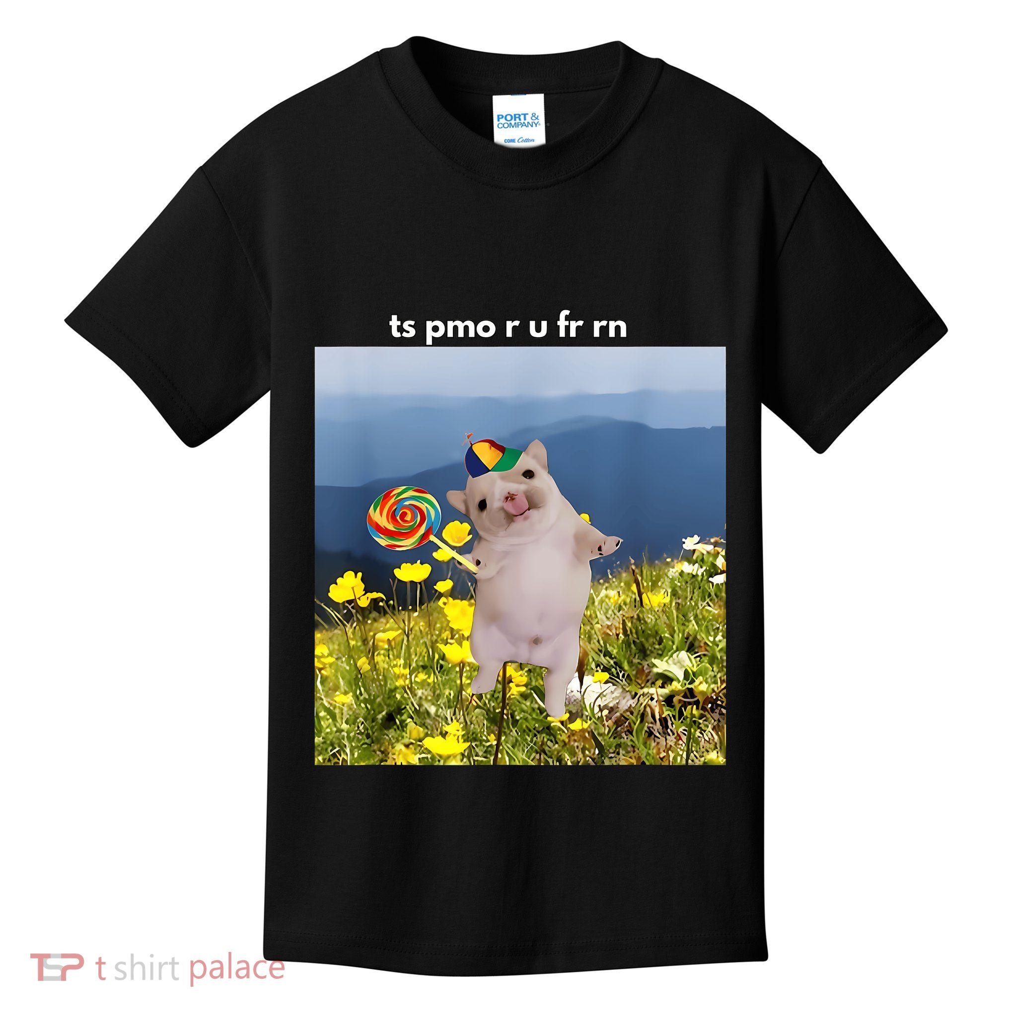 Silly Dog With Lollipop Meme Gen Z Brainrot Slang Meme Kids T-Shirt