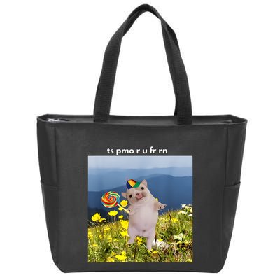 Silly Dog With Lollipop Meme Gen Z Brainrot Slang Meme Zip Tote Bag