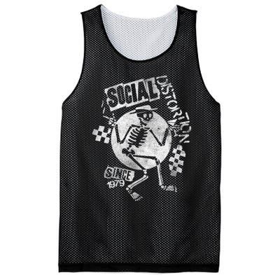 Social Distortion White Spray Skelly Mesh Reversible Basketball Jersey Tank