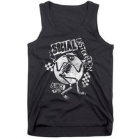 Social Distortion White Spray Skelly Tank Top