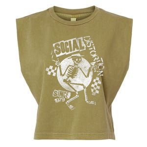 Social Distortion White Spray Skelly Garment-Dyed Women's Muscle Tee