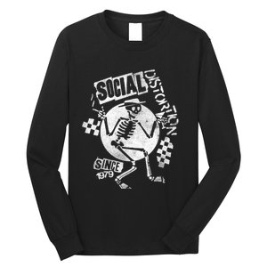 Social Distortion White Spray Skelly Long Sleeve Shirt