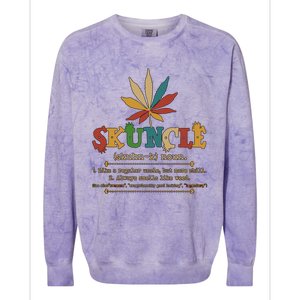 Skuncle Definition Weed Gifts For Uncle,Marijuana Leaf Stoner Uncle Colorblast Crewneck Sweatshirt