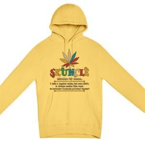 Skuncle Definition Weed Gifts For Uncle,Marijuana Leaf Stoner Uncle Premium Pullover Hoodie