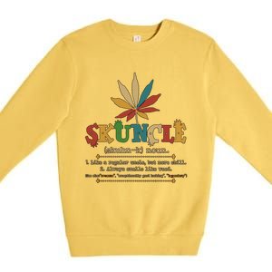 Skuncle Definition Weed Gifts For Uncle,Marijuana Leaf Stoner Uncle Premium Crewneck Sweatshirt