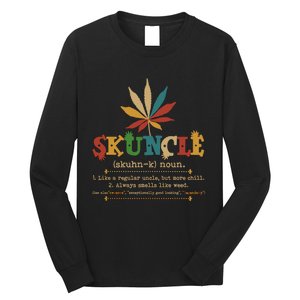 Skuncle Definition Weed Gifts For Uncle,Marijuana Leaf Stoner Uncle Long Sleeve Shirt