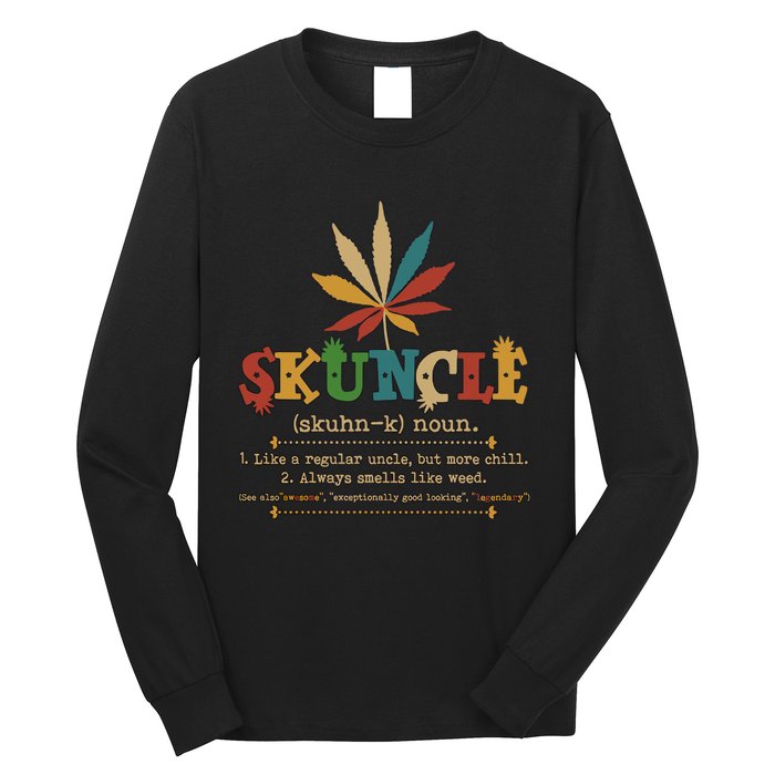 Skuncle Definition Weed Gifts For Uncle,Marijuana Leaf Stoner Uncle Long Sleeve Shirt