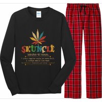 Skuncle Definition Weed Gifts For Uncle,Marijuana Leaf Stoner Uncle Long Sleeve Pajama Set