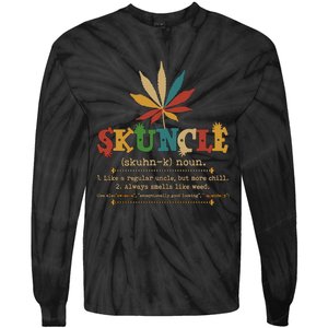 Skuncle Definition Weed Gifts For Uncle,Marijuana Leaf Stoner Uncle Tie-Dye Long Sleeve Shirt