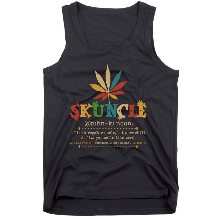 Skuncle Definition Weed Gifts For Uncle,Marijuana Leaf Stoner Uncle Tank Top