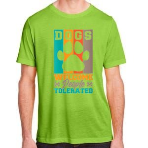 S Dogs Welcome People Tolerated V Neck Adult ChromaSoft Performance T-Shirt