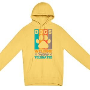 S Dogs Welcome People Tolerated V Neck Premium Pullover Hoodie