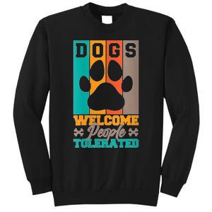 S Dogs Welcome People Tolerated V Neck Sweatshirt