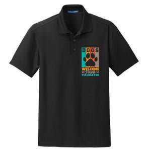 S Dogs Welcome People Tolerated V Neck Dry Zone Grid Polo