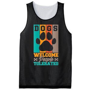 S Dogs Welcome People Tolerated V Neck Mesh Reversible Basketball Jersey Tank