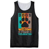 S Dogs Welcome People Tolerated V Neck Mesh Reversible Basketball Jersey Tank