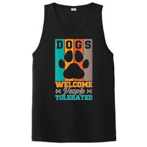 S Dogs Welcome People Tolerated V Neck PosiCharge Competitor Tank