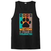 S Dogs Welcome People Tolerated V Neck PosiCharge Competitor Tank