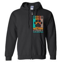 S Dogs Welcome People Tolerated V Neck Full Zip Hoodie