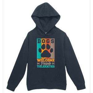 S Dogs Welcome People Tolerated V Neck Urban Pullover Hoodie