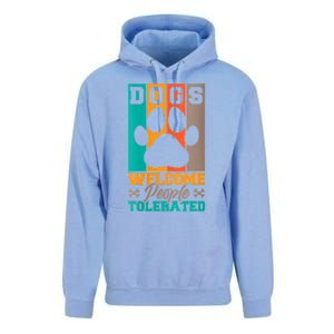 S Dogs Welcome People Tolerated V Neck Unisex Surf Hoodie