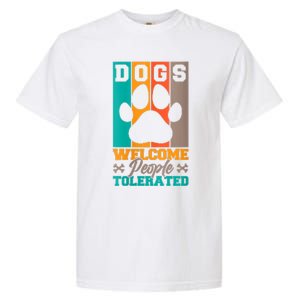 S Dogs Welcome People Tolerated V Neck Garment-Dyed Heavyweight T-Shirt