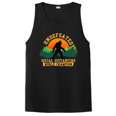 Social Distancing World Champion tee Funny Bigfoot tee PosiCharge Competitor Tank