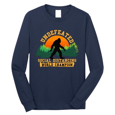 Social Distancing World Champion tee Funny Bigfoot tee Long Sleeve Shirt