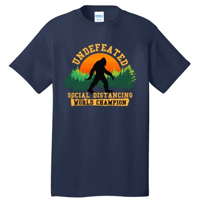 Social Distancing World Champion tee Funny Bigfoot tee Tall T-Shirt