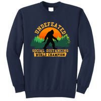 Social Distancing World Champion tee Funny Bigfoot tee Tall Sweatshirt